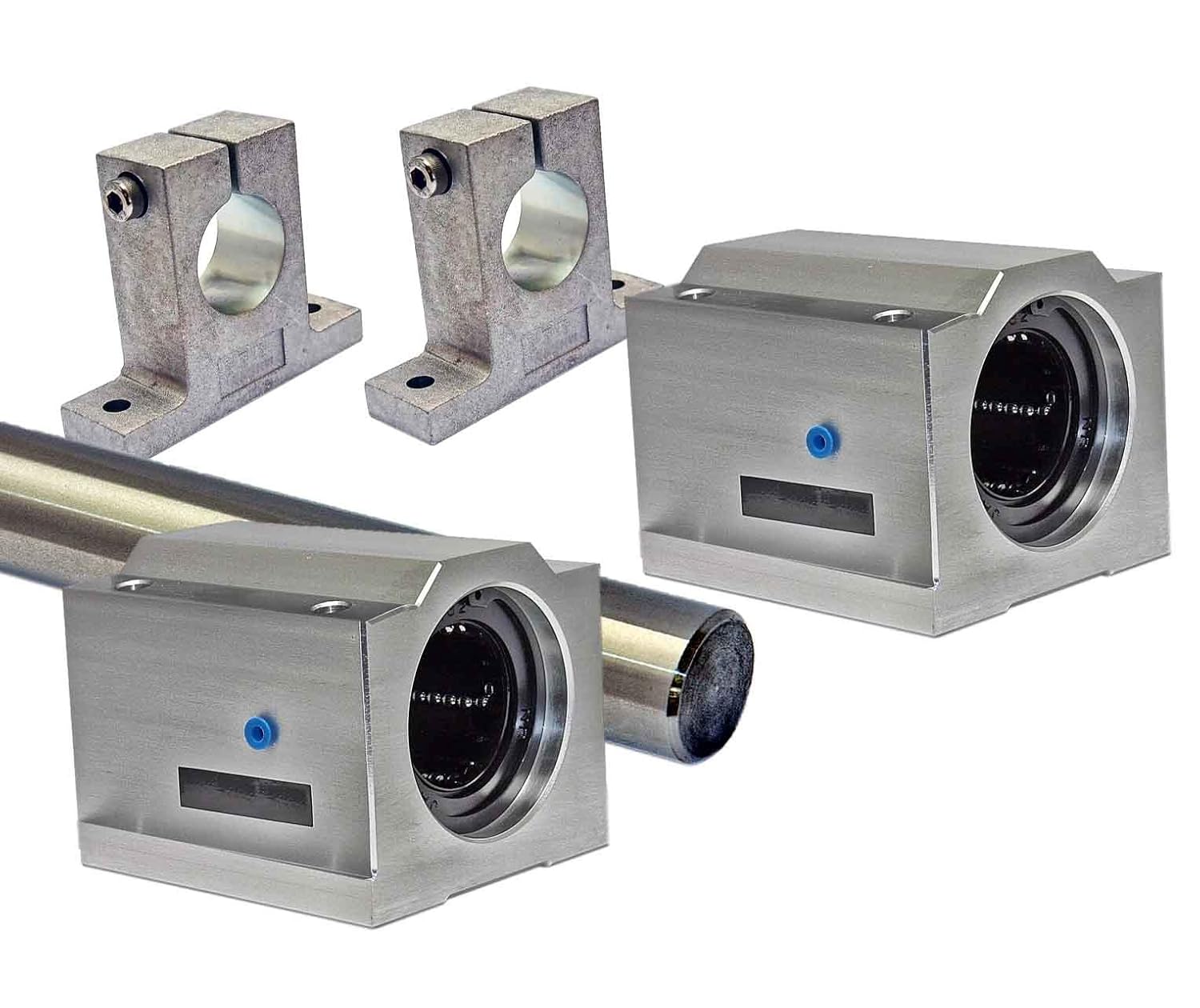 20mm Linear Shaft 55 Long w/2 Slide Units & 2 Shaft Supports Linear