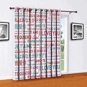 Amazon.com: Toopeek Love Decor Polyester Blackout Curtains ...