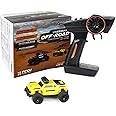 SVERTIBO Turbo Racing 1:76 Scale RC Sport Car, Table Racing 2.4GHZ Remote Control Mini Model Crawler Car with Full Proportional RTR for Adults Toys (Monster Truck Yellow C81)