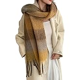 Wander Agio Winter Women Warm Scarf Long Shawl Large Scarves Cold Weather Thick Blanket Scarfs Colorful Plaid