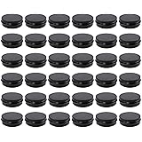 Moretoes 36 Pack 2 Oz Metal Round Balm Tins Black Tins Aluminum Cans Empty Containers with Screw Lids for Salve, Spices or Ca