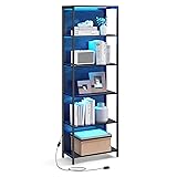 VASAGLE 6-Tier LED Bookshelf, Display Shelf with