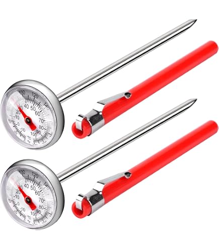 Juwaacoo Termómetro De Cocina De Acero Inoxidable – Con Clip Para Olla – Guía De Temperatura Para Caramelo Y Aceite