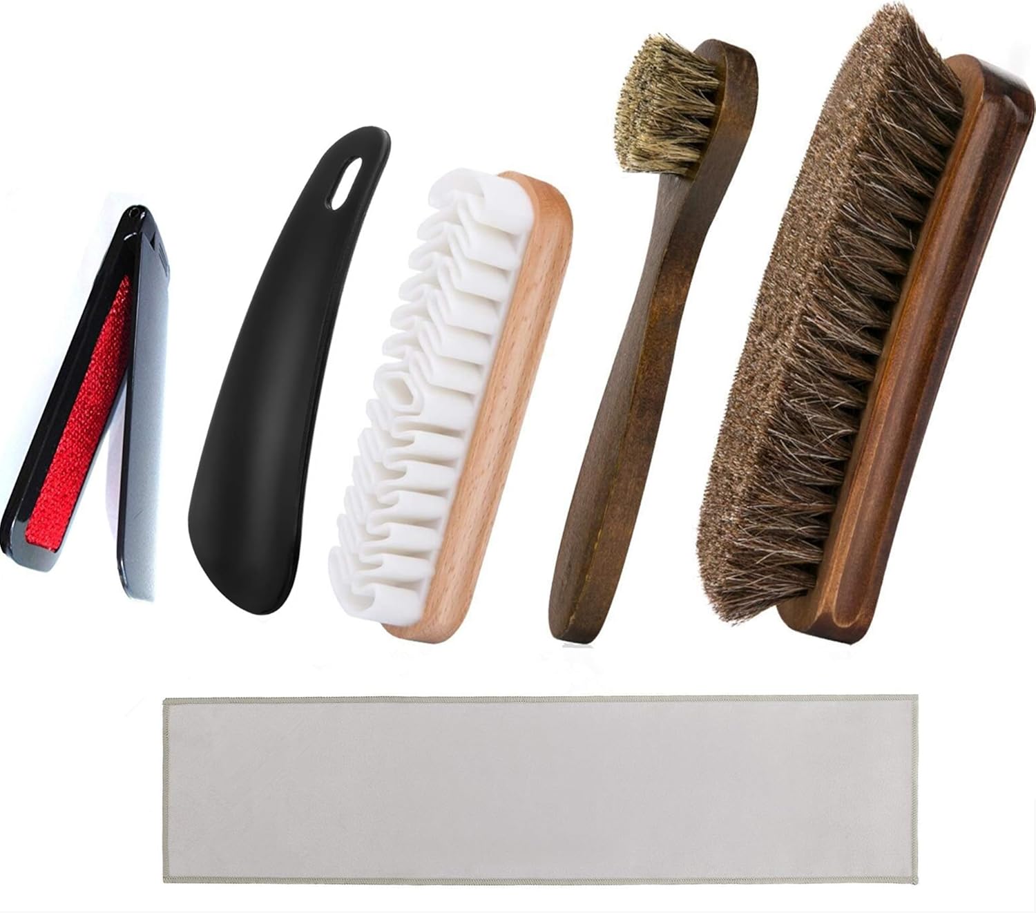 chuanyuekeji Shoe Brush Kit with Soft Horsehair Bristles for Shoes