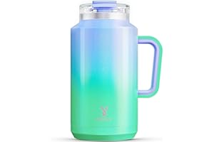 Meoky 50 oz Tumbler with Handle, Stainless Steel Vacuum Insulated Tumbler with Lid and Straw, Keeps Cold for 36 Hours, 100% Leak-proof, BPA-Free (Fairyland)