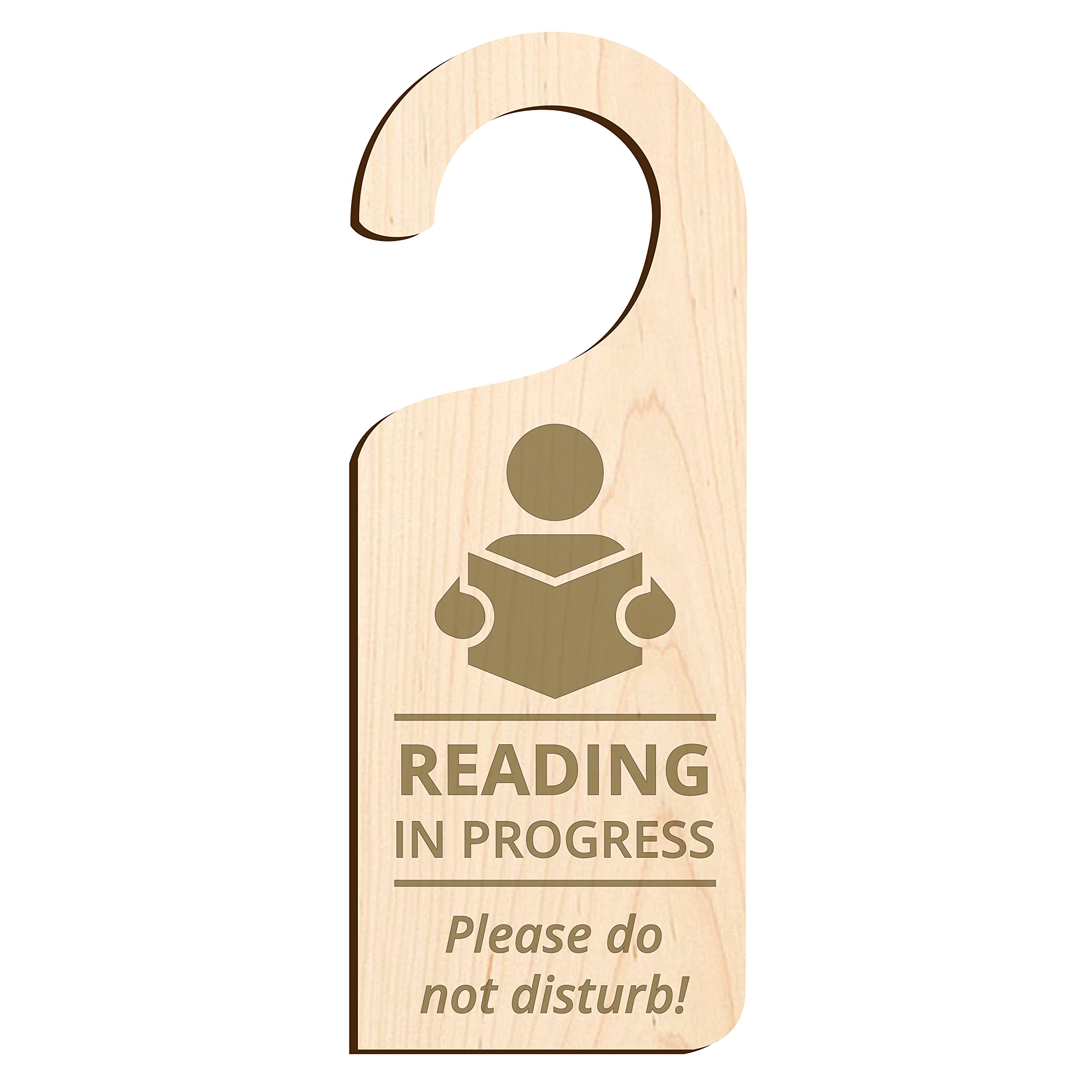 Reading In Progress Do Not Disturb Door Sign (Veneered MDF)