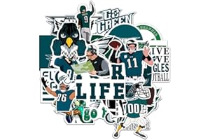 PULTENEY 45 PCS American Football Team Stickers Pack for Water Bottle, Laptop, Bike, Computer, Motorcycle, Travel Case, Luggage, Car, Helmet – 2-2.5 inch Vinyl Decals