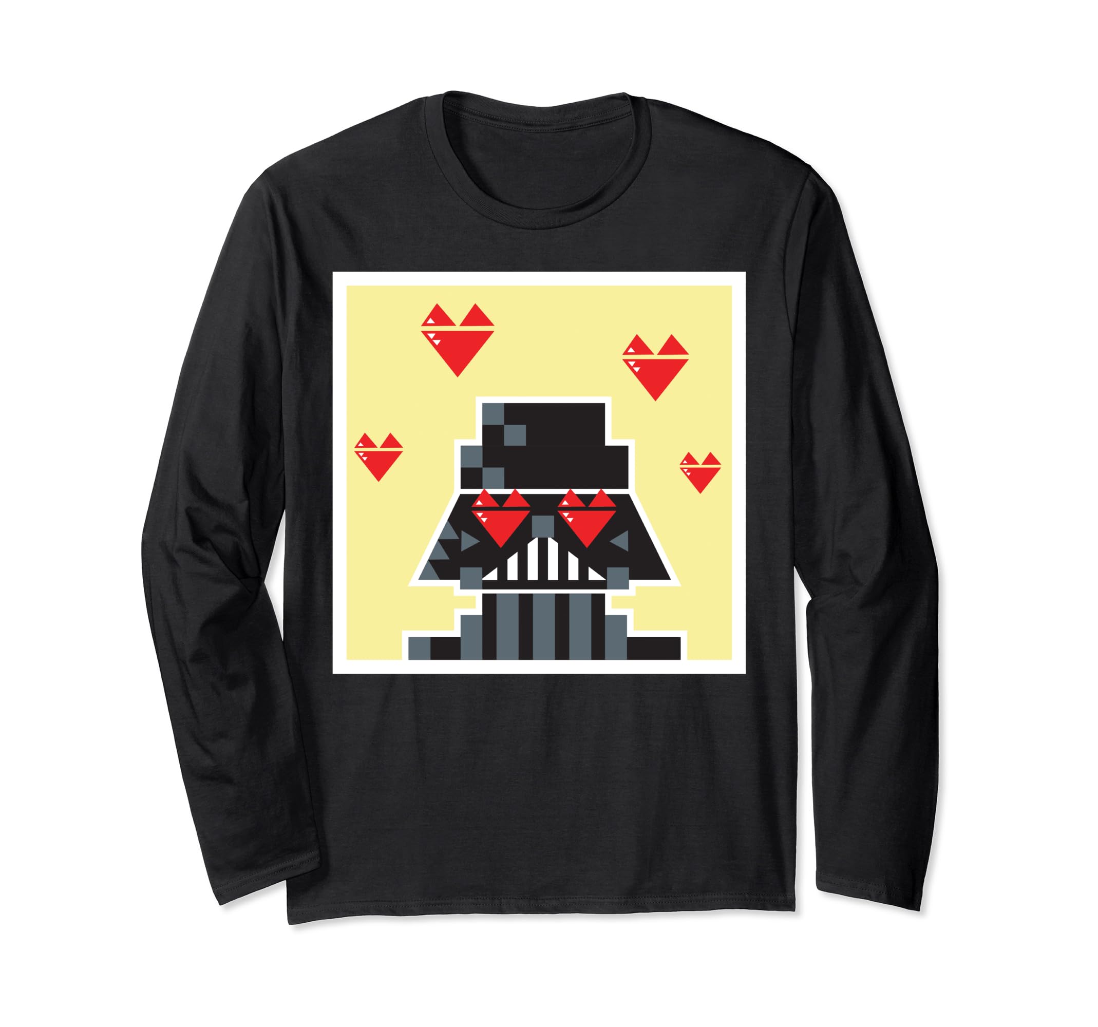Star Wars Vader Pixel Heart Eyes Valentine's Long Sleeve T-Shirt