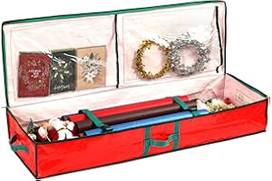 Phedrew Wrapping Paper Storage Bag, Gift Wrap Organizers (39.5 * 13.5 * 5.2 in) Ornament Storage Bag Soft Under Bed Storage B