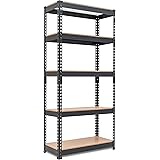 HOMEDANT 5 Tier Laminated Metal Shelving Unit Adjustable Garage Storage Utility Rack Heavy Duty Shelves Organization Multipur