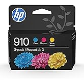 Original HP 910 Cyan, Magenta, Yellow Ink Cartridges (3-pack) | Works with HP OfficeJet 8010, 8020 Series, HP OfficeJet Pro 8