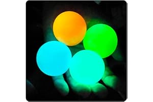 JANESVISSY Glow in The Dark Sticky Balls That Stick to The Ceiling,Stress Balls for Kids and Adults,Glowing Sticky Balls,ASMR Cool Stuff for Teens,Elevated Balls,Ceiling Balls,Lumi Balls,Stocking Stuffers(4Pcs)
