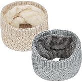 Loritta Neck Warmer Winter Warm Infinity Scarf Double-Layer Thick Fleece Windproof Scarves for Women Men