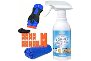 BUFFZIT Adhesive Remover Pro-Power Glue Dissolver Spray for Car, Home & Office to Removes Stickers, Labels, Decals, Tape Residue, Gum, Tar, Grease with Scraper Set & Towel -10oz (300ml)