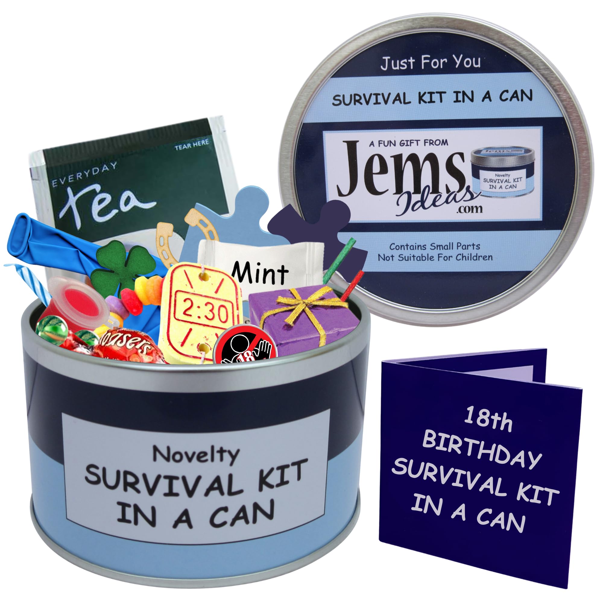 18th Birthday Gifts for Boys – Funny Survival Kit, Novelty Gift for 18 Year Old Boy, Unique 18th Birthday Present for Him or Her (Blue/Navy)