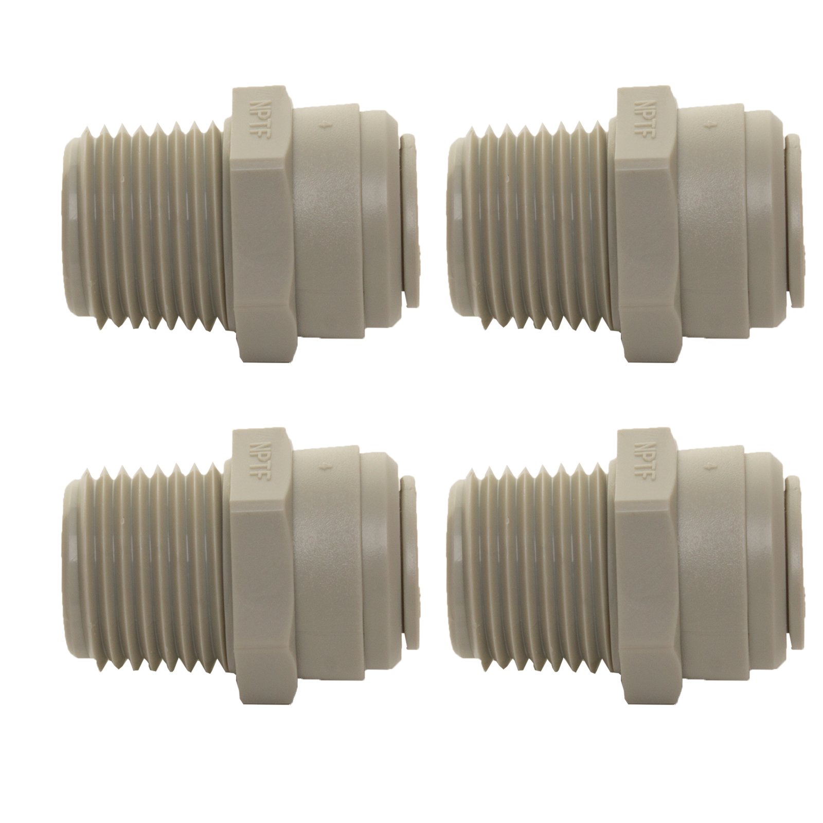 1/2" NPTF Thread to 1/2" Push Fit Connection Piece - Compatible with John Guest Part PI011624S (4)