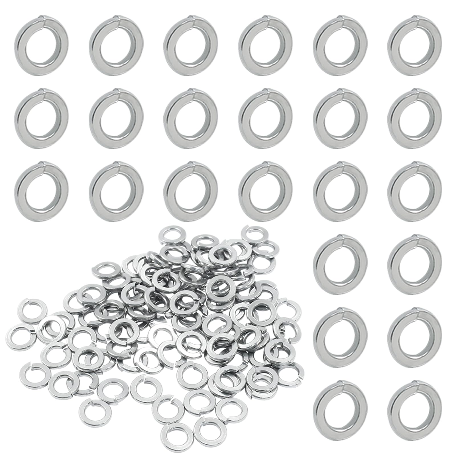 BokWin 100 Pcs Spring Lock Washer #8 Stainless