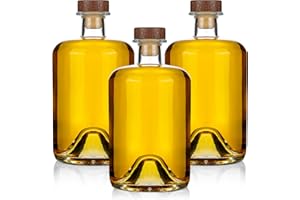 Liengoron 3PCS Glass Bottles with Cork 750ml Empty Liquor Bottle 25oz Empty Wine Bottle with T-Top Wood Caps Glass Bottles with Airtight Lid Brewing Wine Bottles for Wine Beverages Drinks Beer Soda