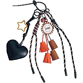 QTMY Cute Heart Tassel Braided Keychain Bag Charms for Handbag Purse Backpack Accessories Bogg Bag,389