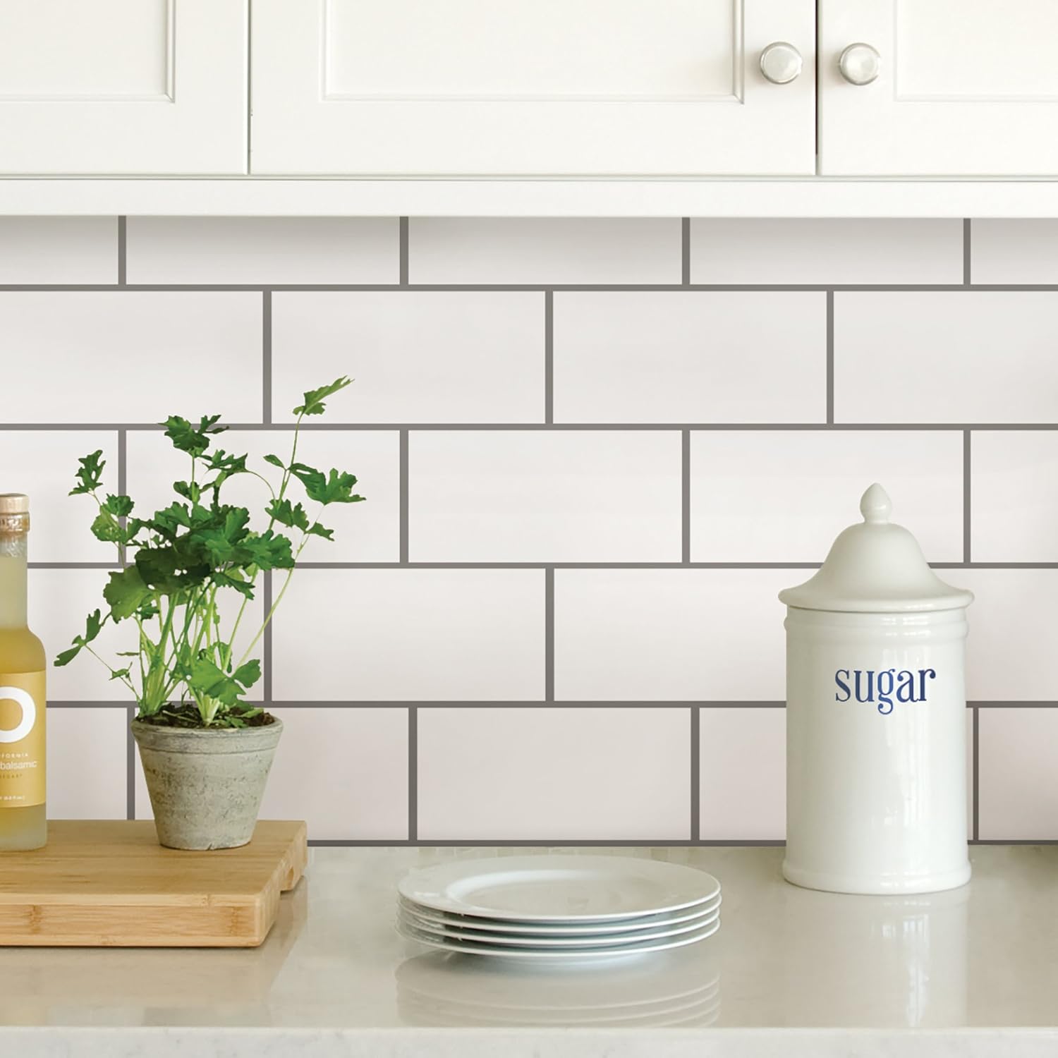 InHome NH2363 Subway Peel and Stick Backsplash Tiles, White/Off-White, Small - Image 3