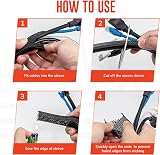ZAVIA Cable Tidy Sleeve 10ft 1/2 Inch Braided Wire Cover for Computer TV Office view 3