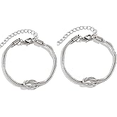 Valentines Day Gifts for Women Her - Bracelets for Women Matching Bracelets for Couples 14K Gold Plated Love Knot Bracelet Dainty Forever Infinity Bracelets Friendship Jewelry Gifts