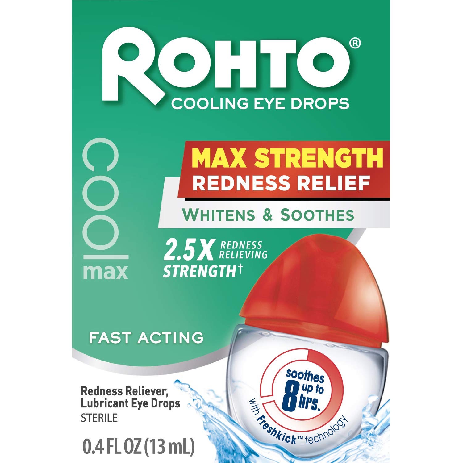Rohto Cool Max Maximum Redness Relief Cooling Eye Drops 0 4 Ounce