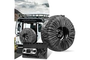 fasebeek 1 PC Car Spare Tire Dust Cover, 31" Tire Sunscreen Storage Bag for Diameters 19"-23" Tires, Adjustable Drawing Rope Aniti-Scratch Tire Protective Cover, Universal for Car Truck SUV (Black)