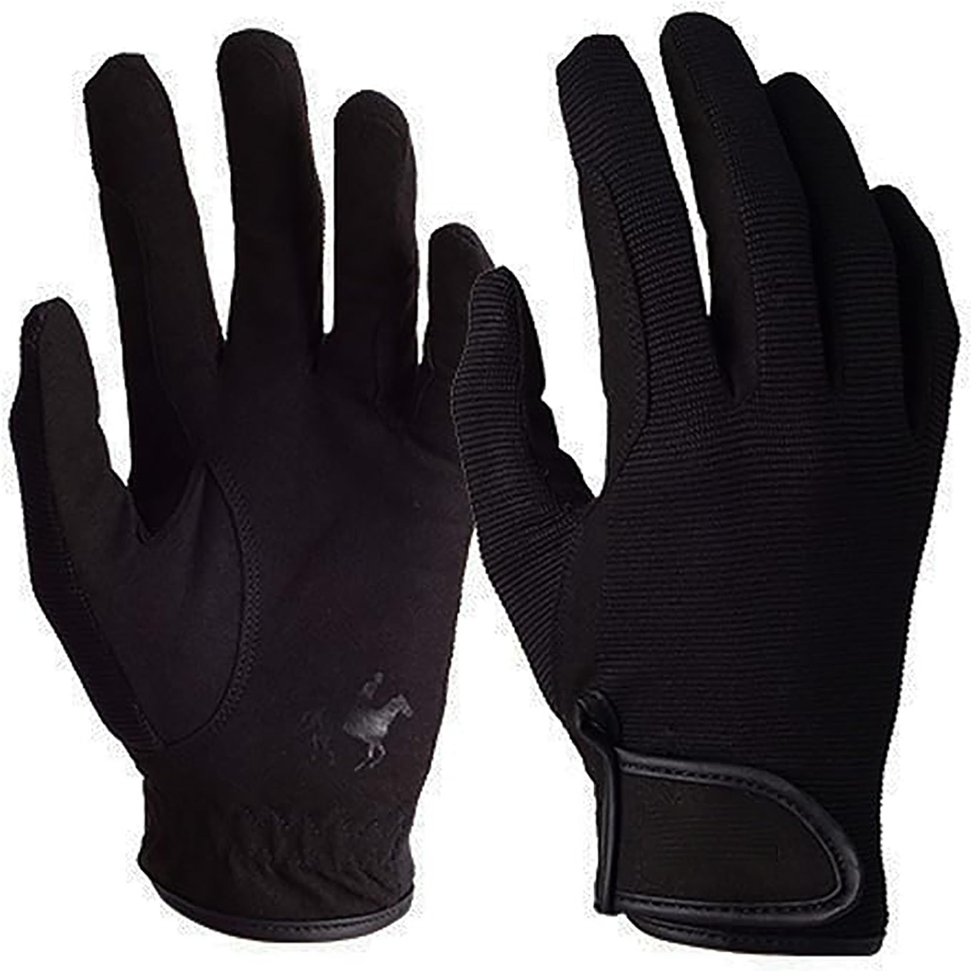WDEC Horse Riding Gloves for Equestrian Ridng Professional, Breathable and Soft, Touchscreen Horse Riding Gloves, for Cycling Riding and Outdoor Activities exercise (black, L)