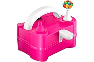 Bezente Balloon Pump Electric, Portable Electric Air Pump Balloon Inflator Balloon Blower Machine Dual Nozzle Electric Balloon Pump for Party Decorations Wedding Birthday