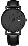 Vigor Rigger Men's Fashion Slim Quartz Date Wrist Watch with Leather & Mesh Band