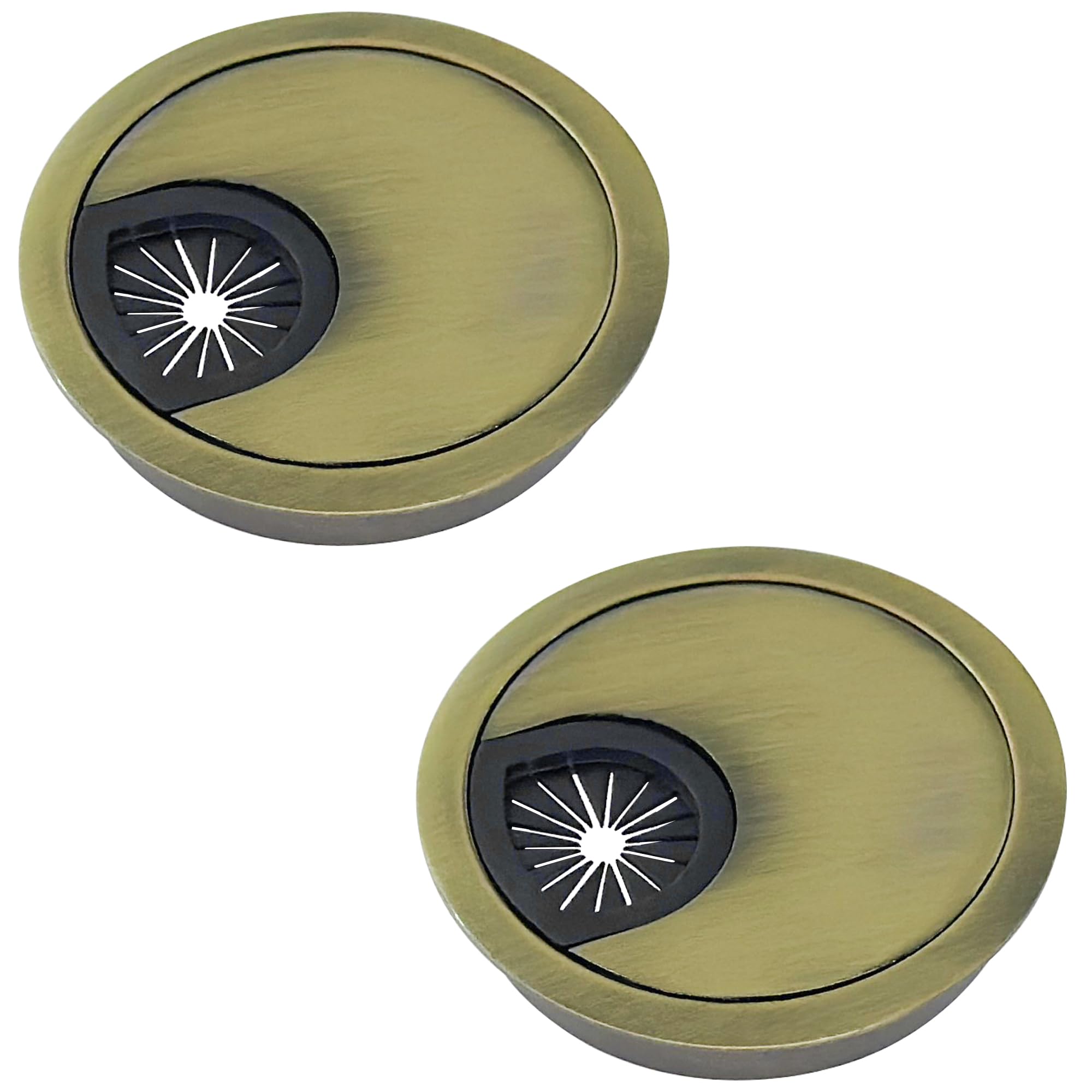 2 PCS Zinc Alloy Desk Cable Grommet, 60mm Cable Hole Cover, Round Desk Wire Hole Cover