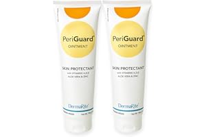 DermaRite's PeriGuard Ointment Skin Protectant - Vitamins A, D, E, Aloe Vera & Zinc, Goes on Clear, Easy to Remove - 7 oz. Tube, 2 Count