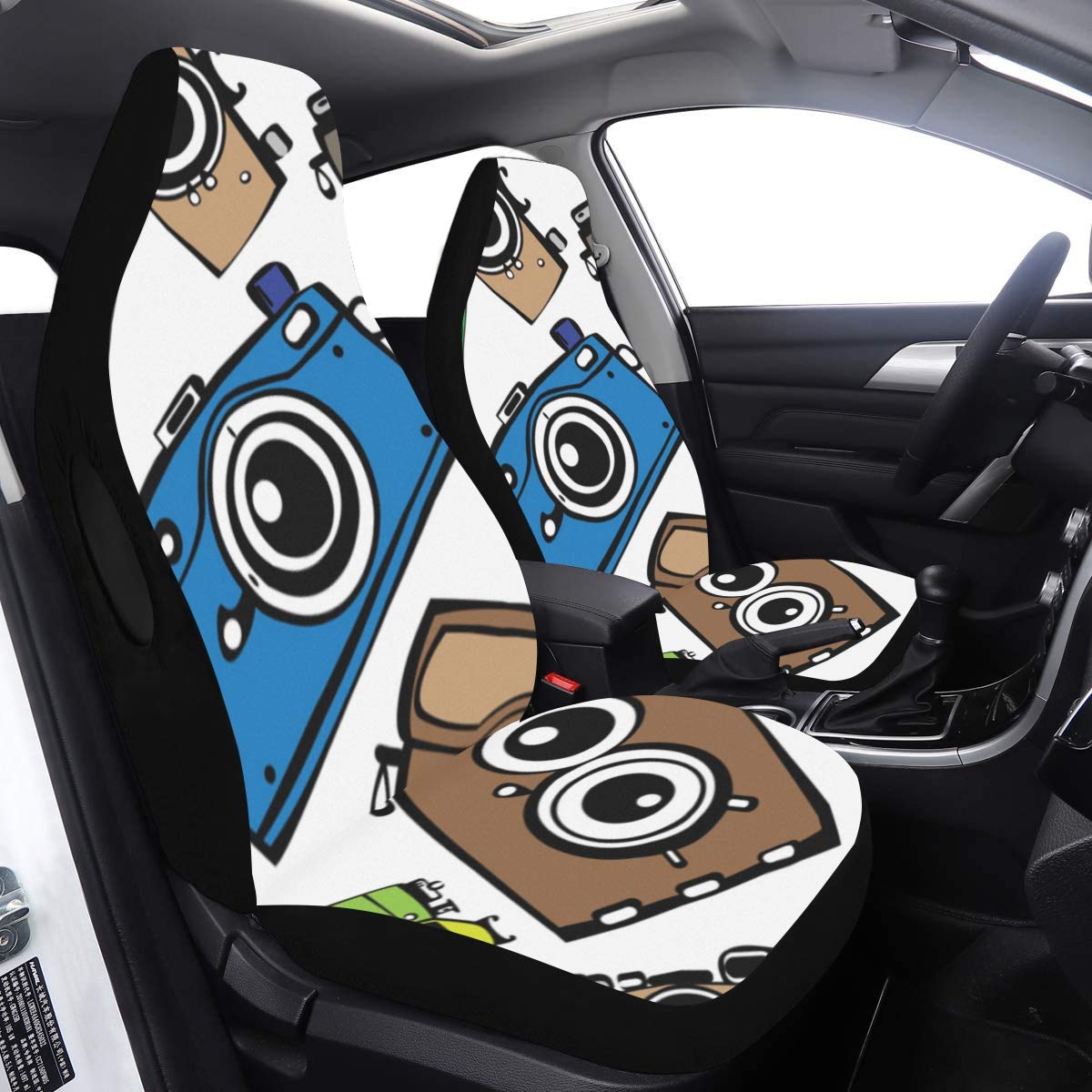 Car Seat Cover Small Colorful Kawaii Camera Funny SUV Seat