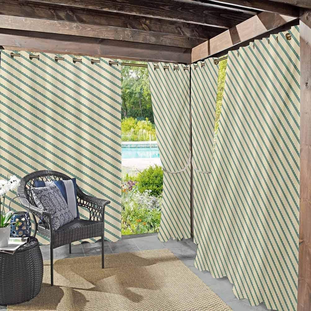 Anmaseven - Cortina de exterior retro para exterior cenador en el bies