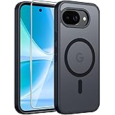 FNTCASE for Google Pixel 10a Case, Fit for Magsafe, Black | Screen Protector, Translucent Matte, Military Grade Drop Proof, Shockproof Protection Bumper, Protective Magnetic Phone Cover