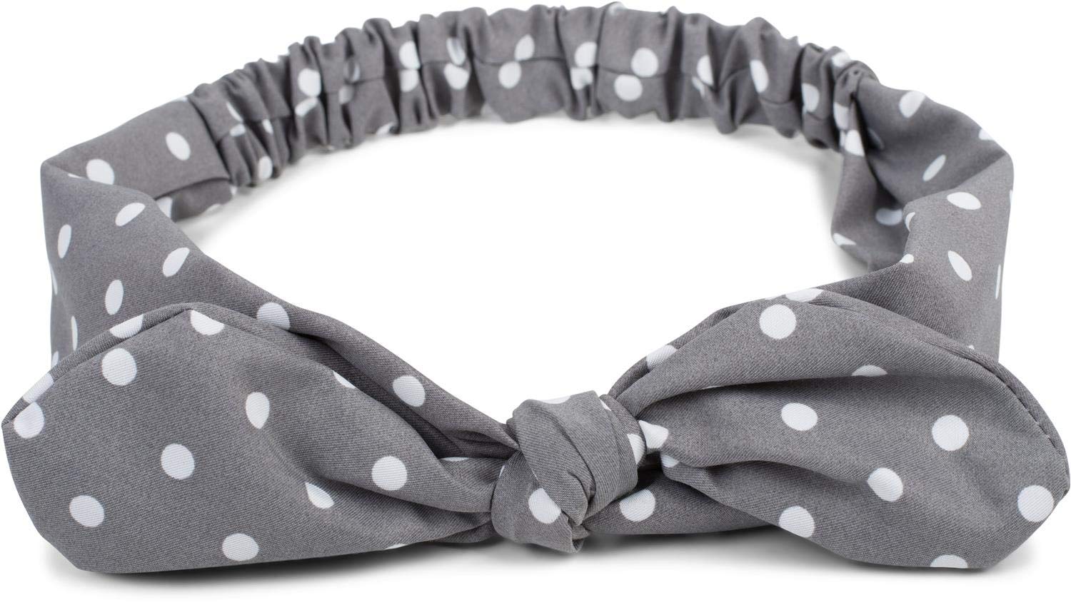 styleBREAKER women hairband with polka dots pattern, flexible bow and elastic, hairband, headband, pin-up, rockabilly 04026036, Colour:Grey — image 1