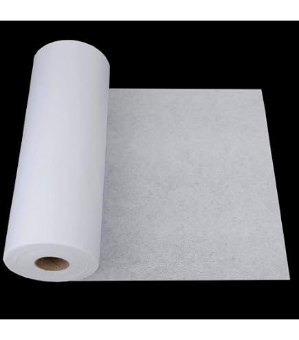 Entoilage à repasser léger 30,5 cm X 27 m Entoilage fusible non tissé de poids moyen pour la couture, en polyester blanc à face unique pour la couture, fournitures de bricolage