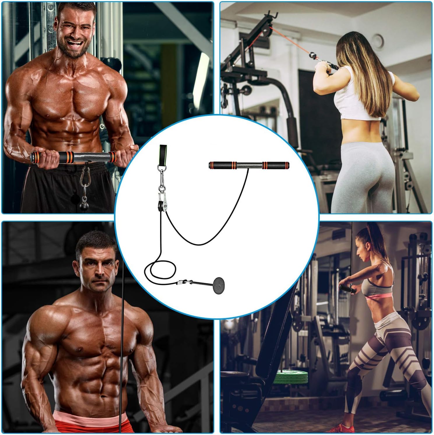 PELLOR LAT Pull Down Machine, Power Tower Adjustable Forearm Wrist Roller Trainer, Arm Strength Training Machine Exercise Pulley Cable System Gym Equipment for Home Workouts : Sports & Outdoors