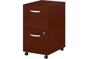Bush Business Furniture Series C 2 Drawer Rolling File Cabinet in Mahogany-Assembled, Mobile Document Storage for Home or Professional Office