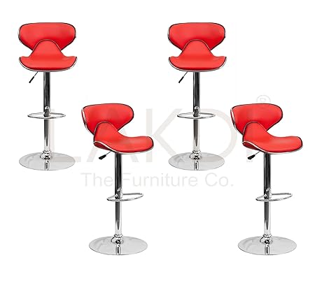 Lakdi Hight Adjustment, Swivel, Low Back Leatherette Horse Bar Chair, Stool Set of 4 Combo MFN(132117_4_C_4)