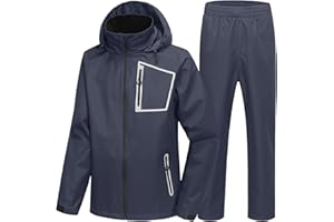 SWISSWELL Men's Rain Suits High Visibility Reflective Motorcycle Rain Gear Waterproof Breathable Jacket and Pants