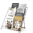 Amazon.com: NEESEEYEE Wire Magazine Rack with 4 Open Tiers Book Signing ...