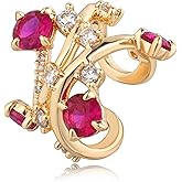 DREMMY STUDIOS Women Ear Cuff Non Piercing | 14K Gold Plated Cubic Zirconia Fake Earrings Wrap Clip on Cartilage Earring | Lightweight Hypoallergenic Jewelry SINGLE EAR CUFF