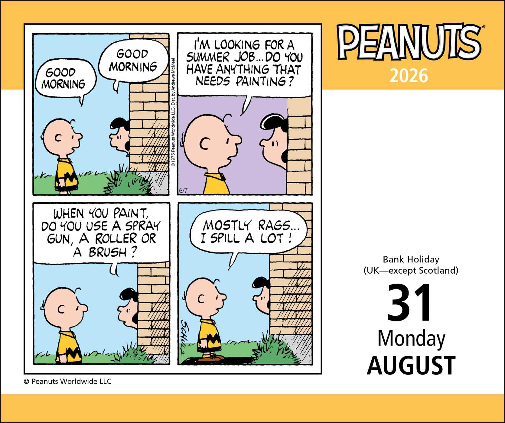 Peanuts® 2026 Day-to-Day Calendar Peanuts® 2026 Day-to-Day Calendar Calendar