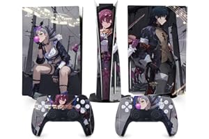 TANOKAY PS5 Console Skin and Controller Skin Set | Honkai Star Rail Kafka Blade Silver Wolf | Matte Finish Vinyl Wrap Sticker Full Decal Skins | Compatible with Sony Playstation 5 Disc Edition