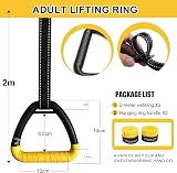 Grapelet Gymnastic Rings Set 2 m Webbing Yellow with Adjustable Buckles 500kg view 3