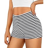 Trendy Queen Pajama Shorts Women Micro Low Rise Striped Boxers Trendy Spandex Bottoms 2026 Comfy Summer Lounge Sleepwear S-XL
