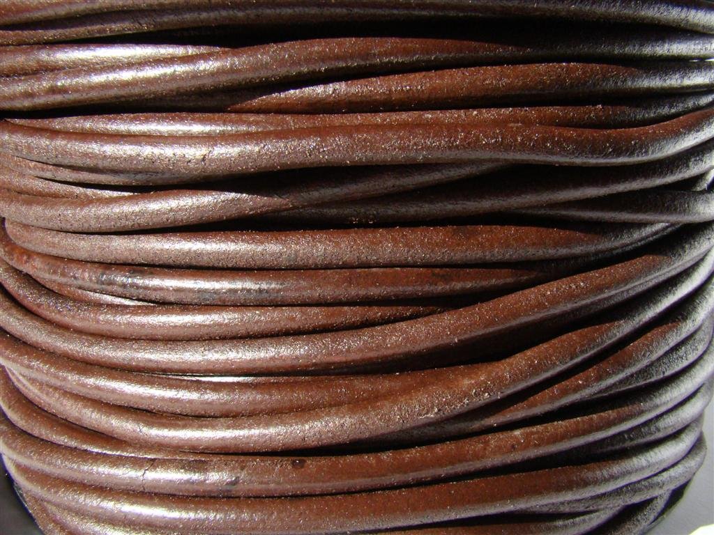 esnado Leather Cord Round 6 mm Brown 10 Metres