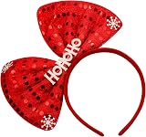 Eruinfang Women Girls Red Christmas Bow Headband Hair Accessory Bowknot view 1